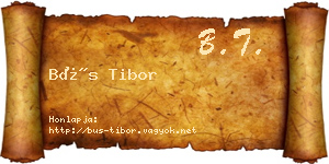 Bús Tibor névjegykártya